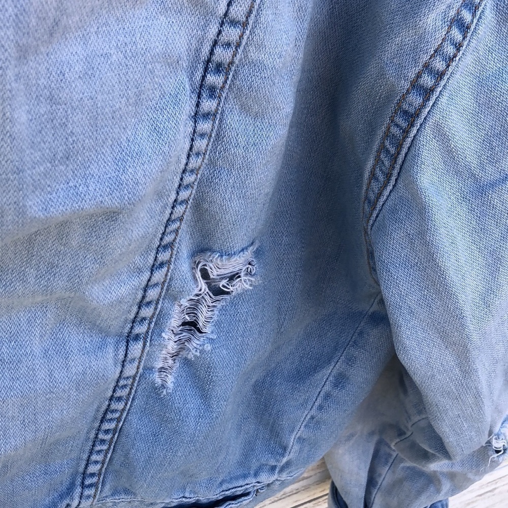 Forever 21 Distressed Denim Jacket | SIZE L - Picture 5 of 12